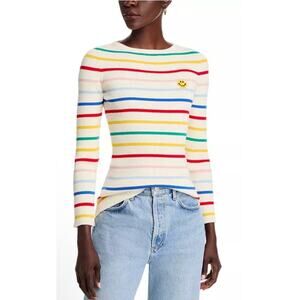 Joshua Sanders Striped Ribbed Crewneck Sweater Sz Small